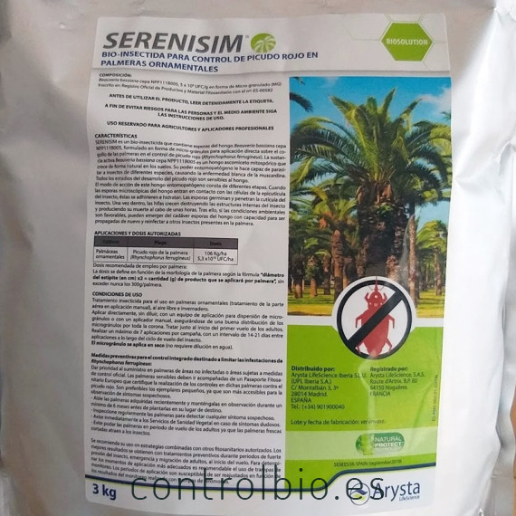 SERENISIM 3 Kg Beauveria bassiana contra picudo rojo