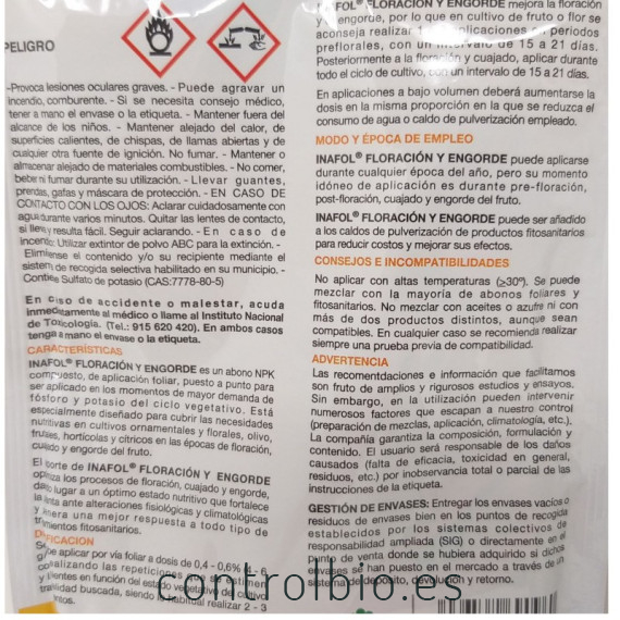 INAFOL floración y enforde 60 gr
