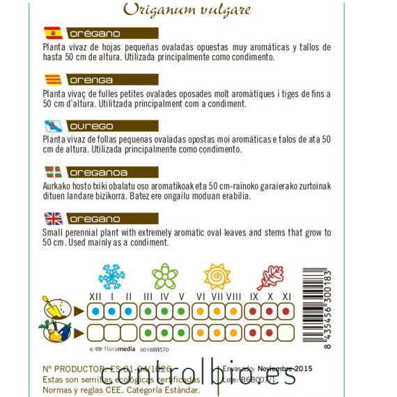 ORÉGANO Origanum vulgare semillas