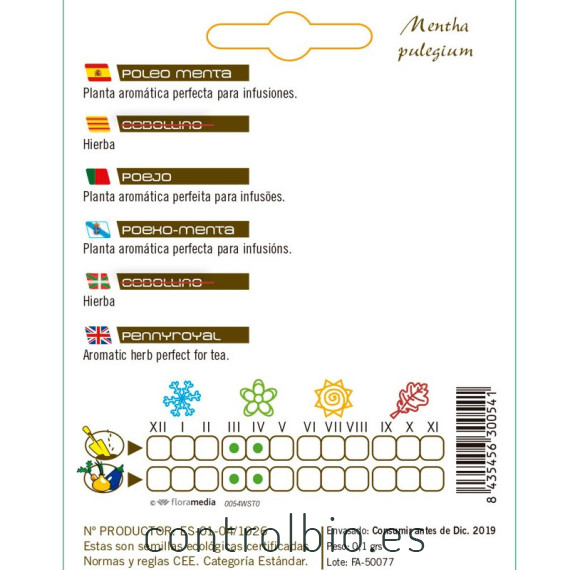 POLEO MENTA Mentha puligeum semillas x 1 g