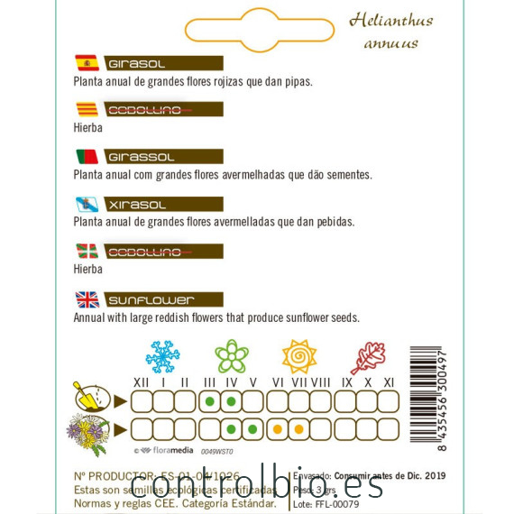 GIRASOL Helianthemum annuus semillas