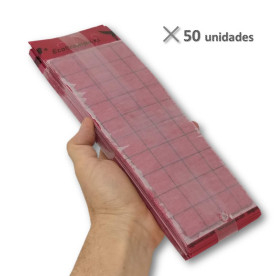 PLACA ROJA 10 x 30 cm individual (paquete de 50 Ud)