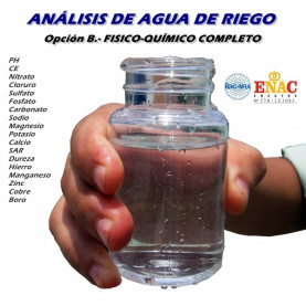 Análisis de agua de riego certificado