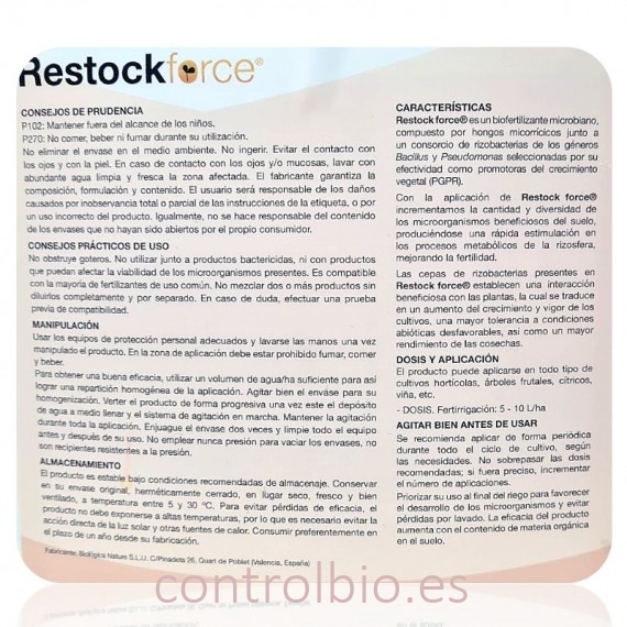 RESTOCK FORCE 5L biofertilizante microbiano