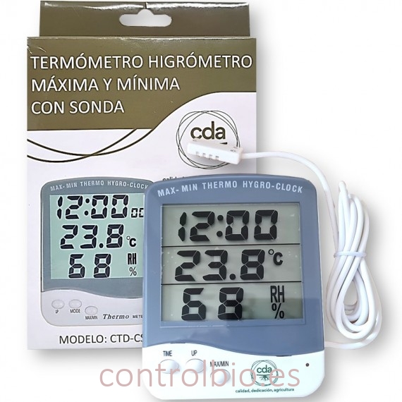 Termóhigrómetro máx/min con sonda