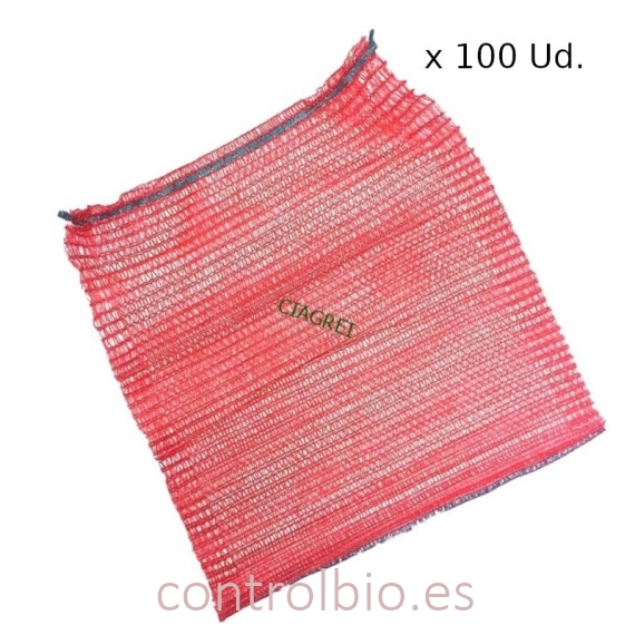 SACO malla rojo 52x80 con autocierre x 100 Ud.