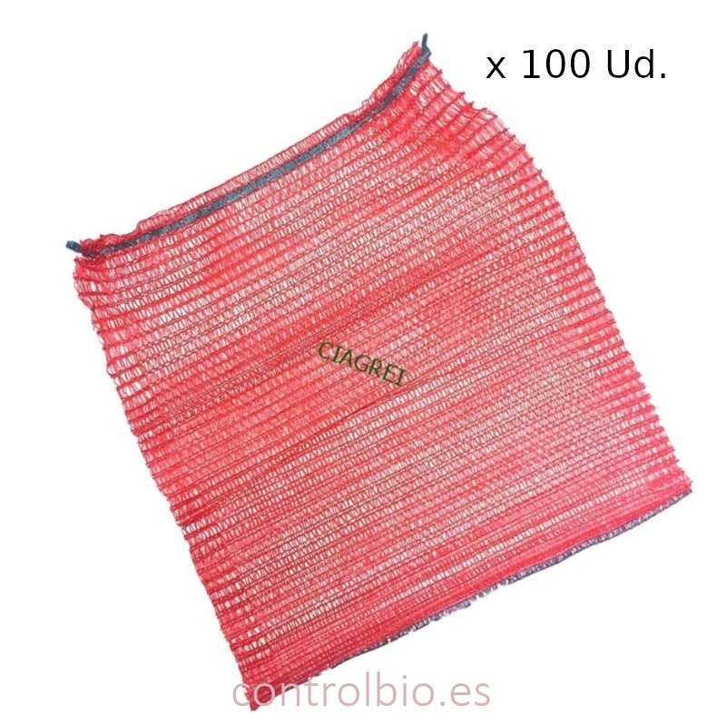 SACO malla rojo 52x80 con autocierre x 100 Ud.