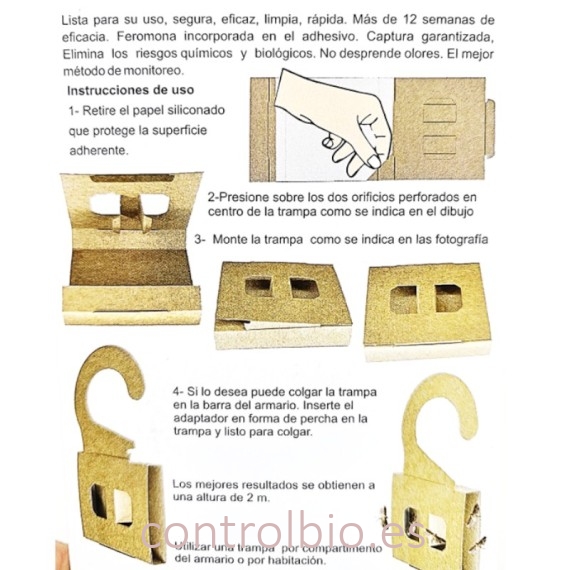 TRAMPA PARA POLILLAS DE LA ROPA (X4 UD)